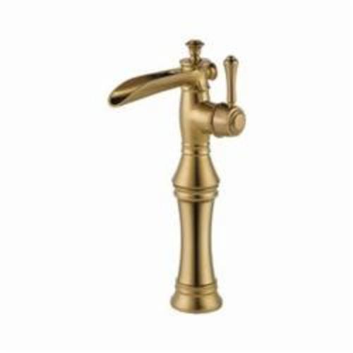 DELTA® 798LF-CZ Cassidy™ Vessel Lavatory Faucet, Commercial, 1.2 gpm Flow Rate, 9-17/32 in H Spout, 1 Handles, 1 Faucet Holes, Champagne Bronze, Function: Traditional