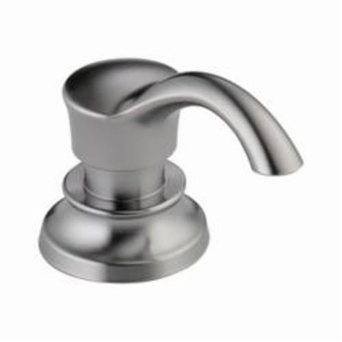 DELTA® RP71543-AR Cassidy™ Soap/Lotion Dispenser, Arctic™ Stainless Steel, 13 oz Capacity, Deck Mount, Brass