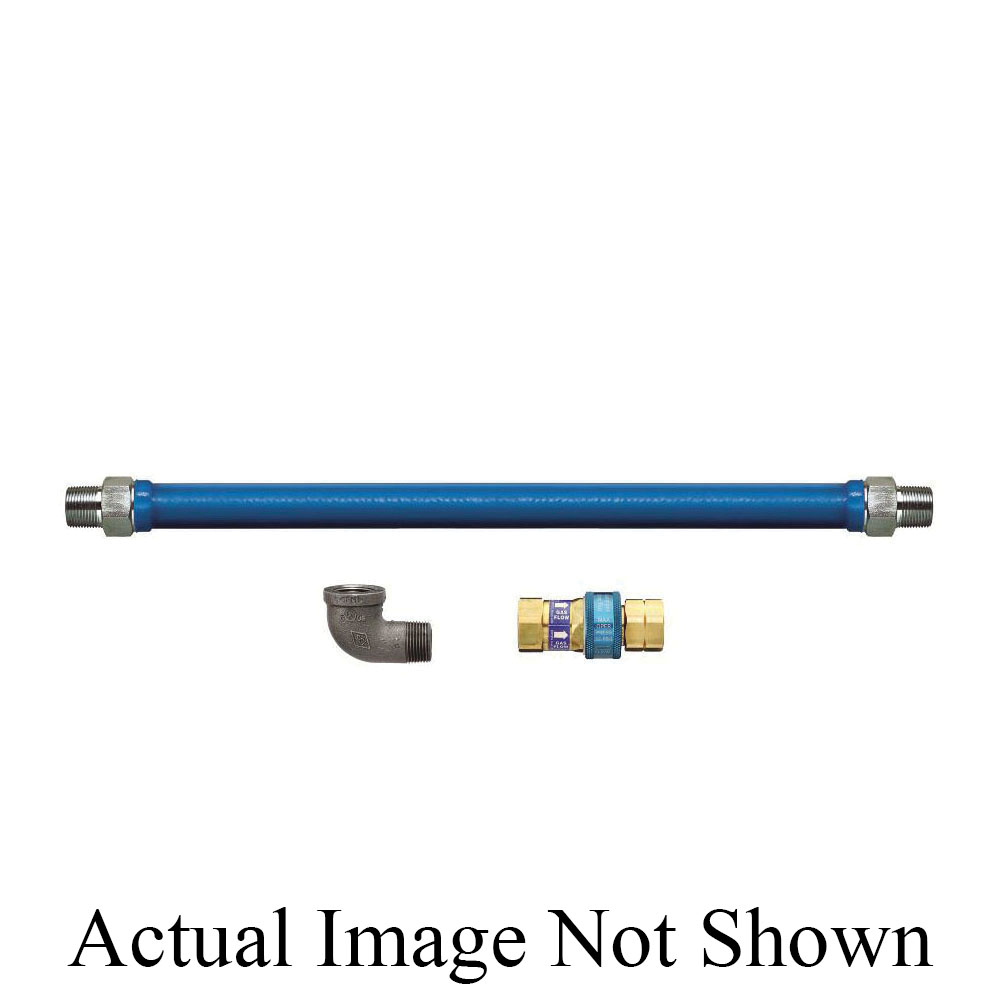 Dormont® Blue Hose™ 0241241 1675 1675BPQ48 Braided Moveable Gas Connector, 3/4 in, SnapFast® Quick-Disconnect, 48 in L, 304 Stainless Steel, Domestic