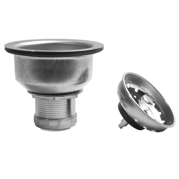 JB Products™ 1133DB Deep Locking Cup Strainer With Stick Post Basket and Brass Nuts, Stainless Steel, Domestic