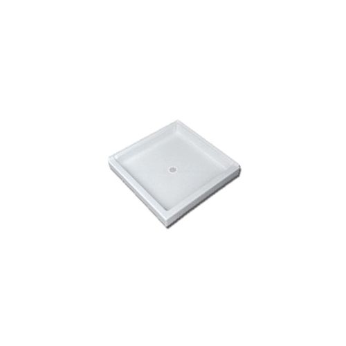 Florestone™ 3636-2 Double Threshold Corner Shower Receptor, White, 36 in W x 4-3/4 in D