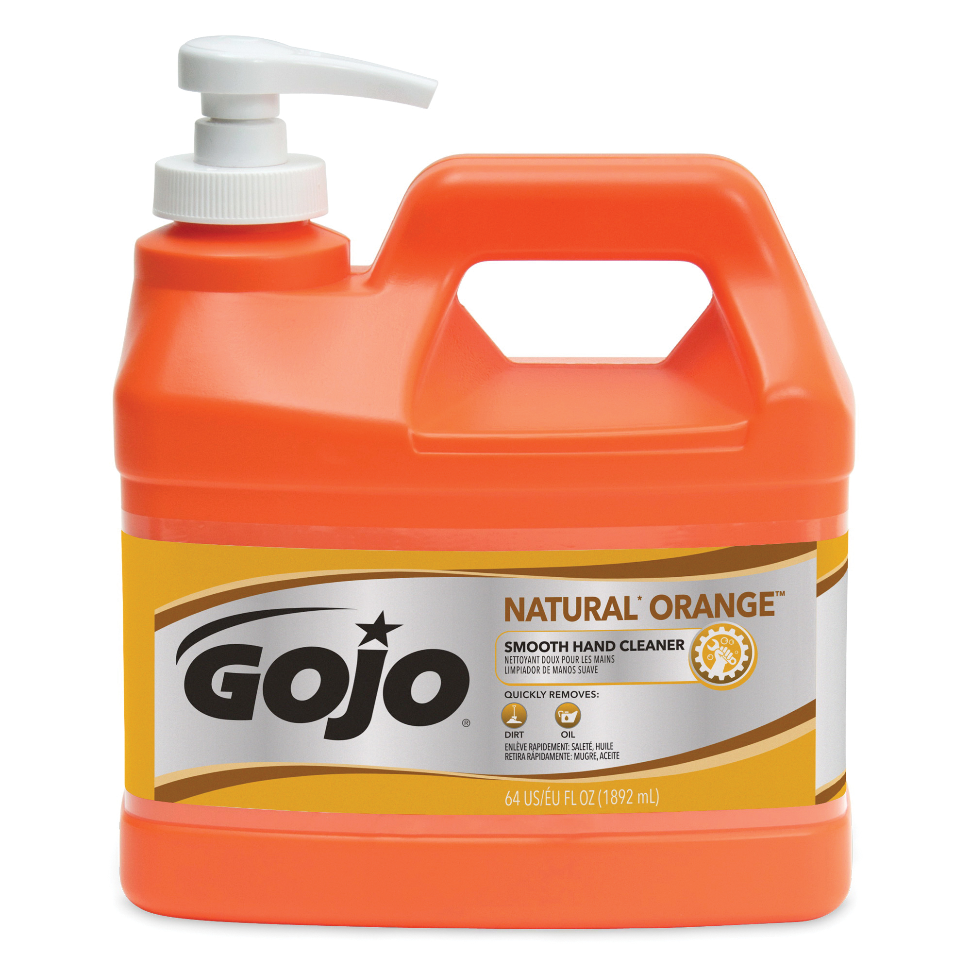 GOJO® 0945-04 NATURAL ORANGE™ Smooth Hand Cleaner, 1 gal, Pump Bottle, Lotion, Citrus, Orange