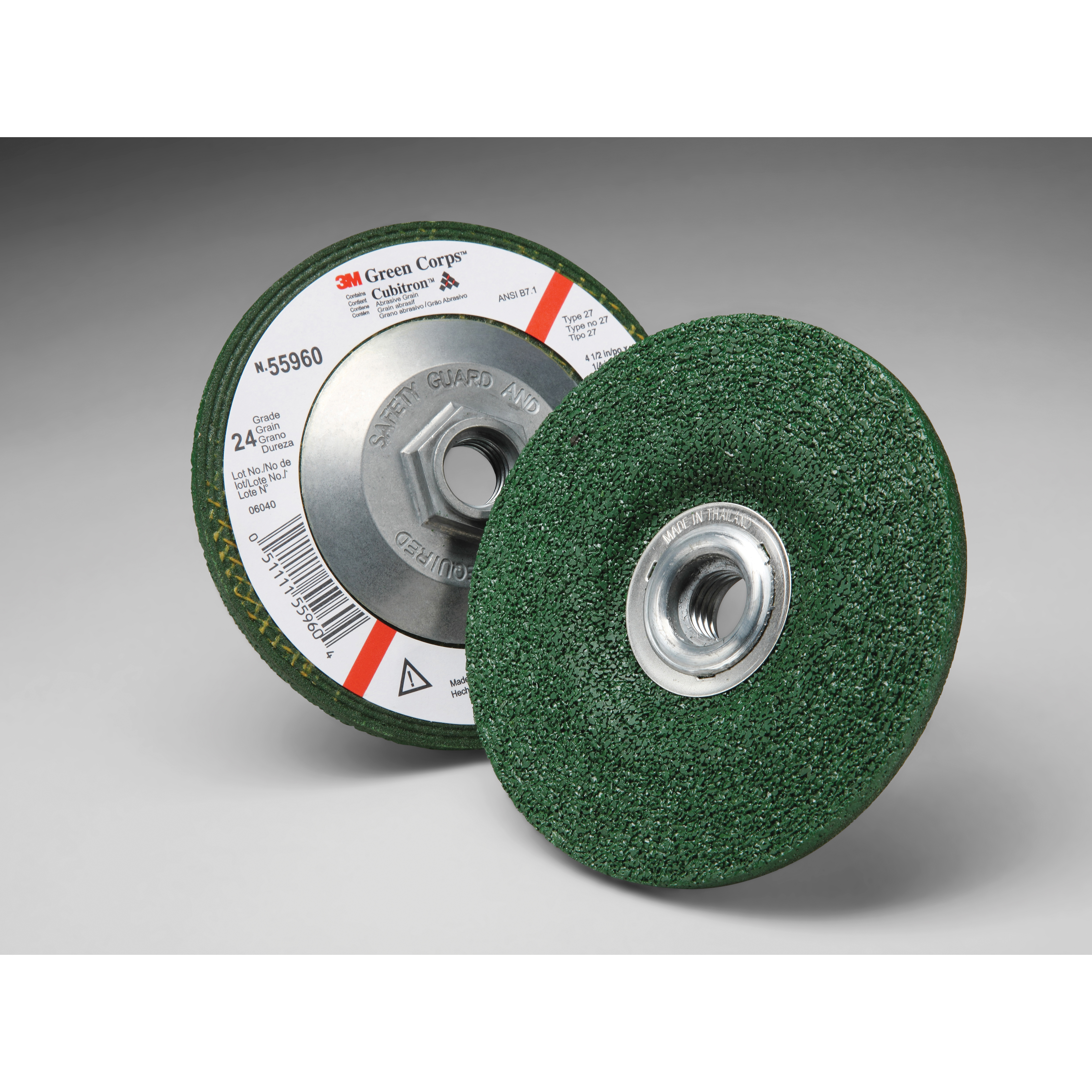 Green Corps™ 051111-50440 Flexible Grinding Wheel, 4-1/2 in Dia x 1/8 in THK, 7/8 in Center Hole, 36 Grit, Ceramic Abrasive