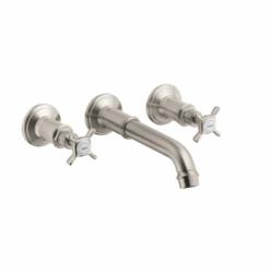 AXOR 16532821 Widespread Bathroom Faucet Trim, Montreux, Commercial, 1.2 gpm Flow Rate, 8 in Center, Brushed Nickel, 2 Handles