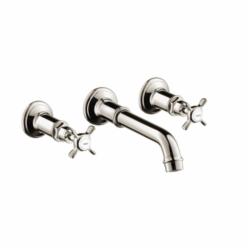 AXOR 16532831 Widespread Bathroom Faucet Trim, Montreux, Commercial, 1.2 gpm Flow Rate, 8 in Center, Polished Nickel, 2 Handles