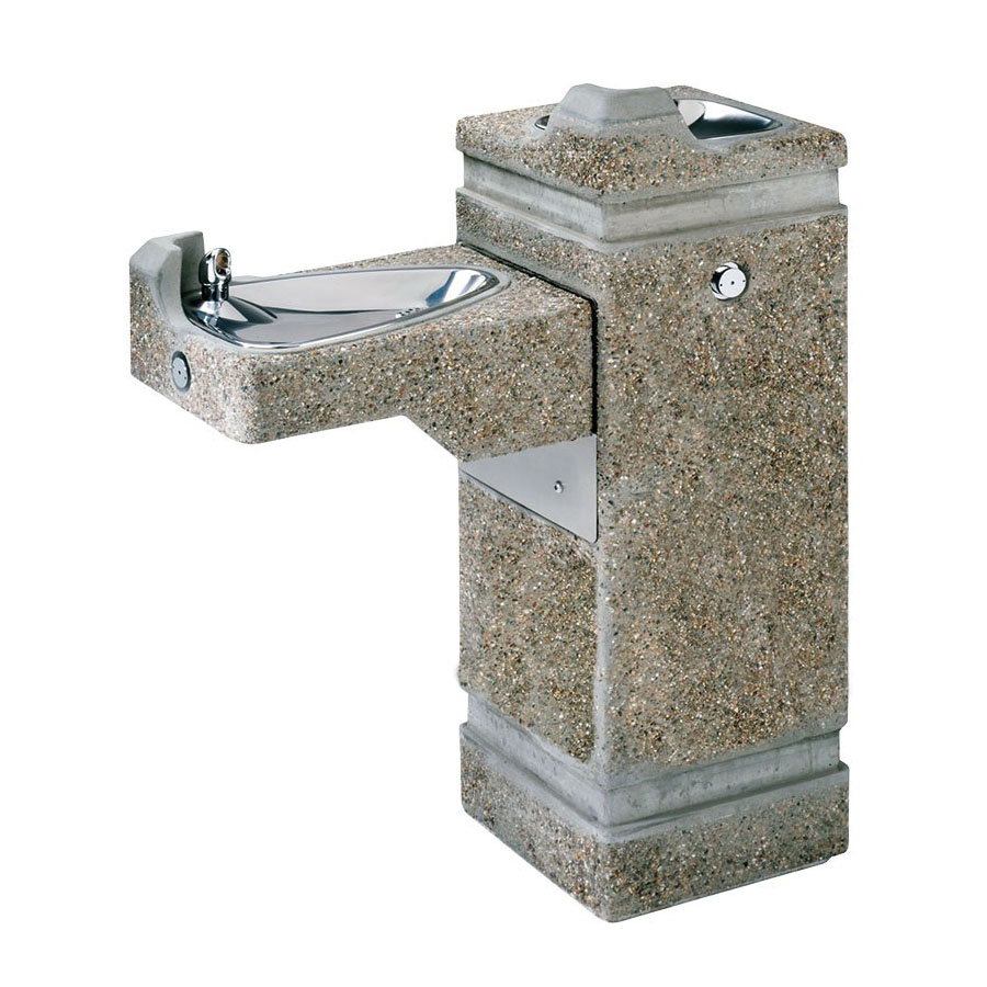 Haws® 3150 Barrier Free Pedestal Drinking Fountain, 0.45 gpm Flow Rate, Push Button Operation, Non-Refrigerated Chilling
