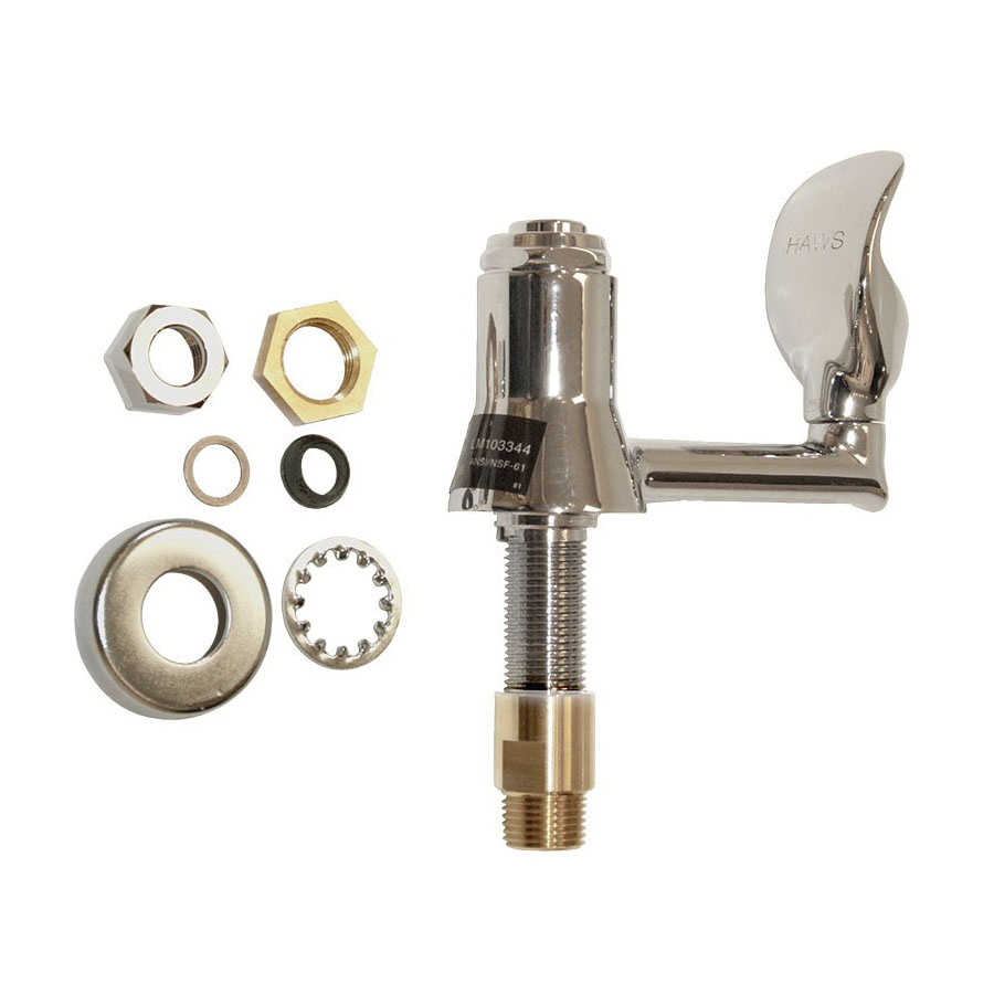 Haws® 5017LF Drinking Faucet With Renewable Control Cartridge, 1/2 in OD Slip Joint Connection, Brass, Polished Chrome