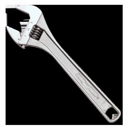 Channellock® 812W Uninsulated Adjustable Wrench, 1-1/2 in, Polished Chrome, 12 in OAL, Chrome Vanadium Steel Body, Chrome Vanadium Steel