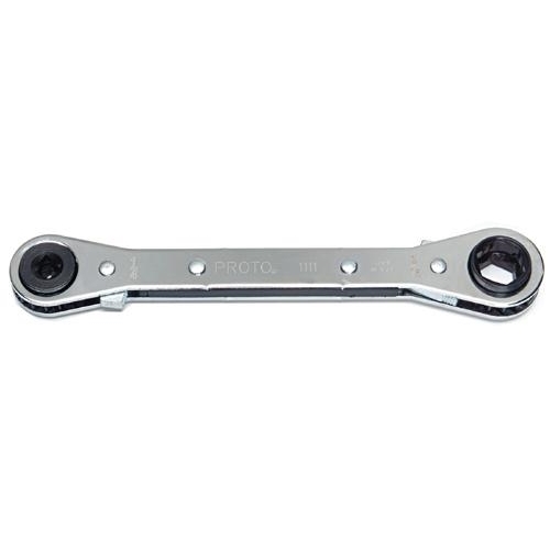 product Klein® 68205 Standard Box Wrench, 11/16 x 3/4 in Wrench, 12 Points, 25 deg Offset, 9-1/4 in OAL, Steel, Polished Chrome