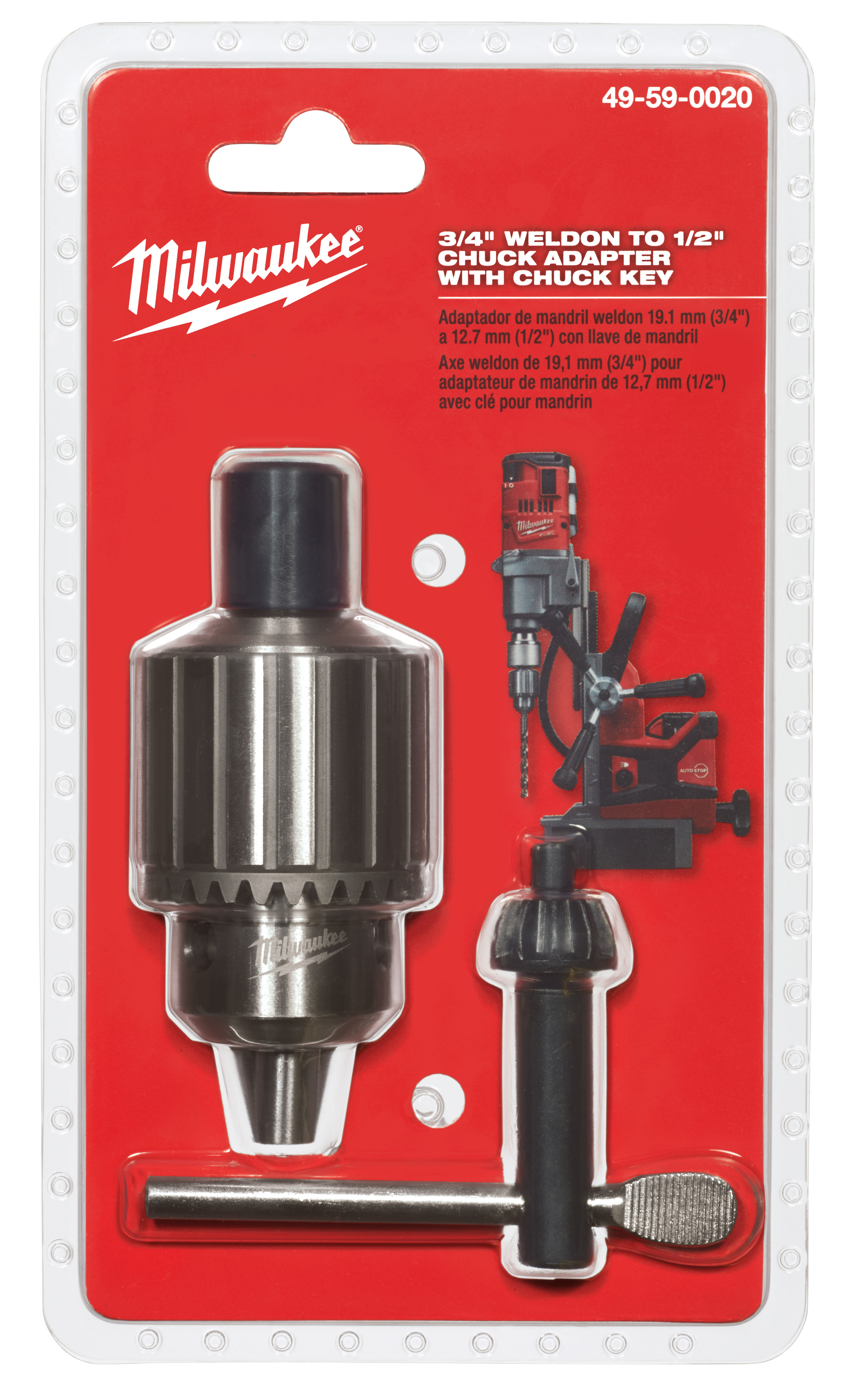 Milwaukee 49 59 00 Chuck Adapter 3 4 1 2 In Shank Quality Mill Supply