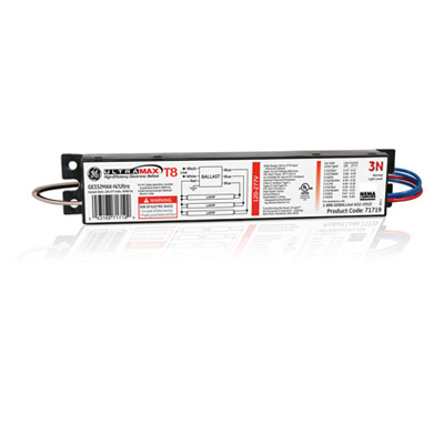 GE Current UltraMax™ Multi-Volt ProLine™ GE232MAXPN/ULTRA Professional High Efficiency Electronic Ballast, T8 Fluorescent Lamp, 32 W Lamp, 120 to 277 VAC, Instant, 0.87 Ballast Factor