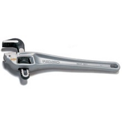 RIDGID® 31120 14 Series Offset Pipe Wrench, 2 in Pipe, 14 in OAL, Hook Jaw, Aluminum Handle, Standard Adjustment, Gray