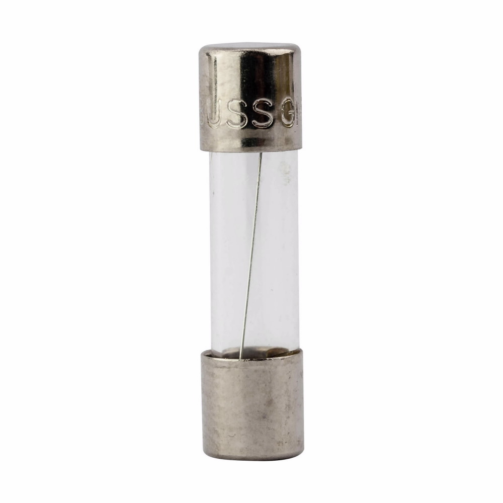 Edison AGC-5 Electronic Small Dimension Fast Acting Fuse With Nickel Plated Brass End Cap, 5 A, 250 VAC, 200 A, 10 kA Interrupt, Cylindrical Body