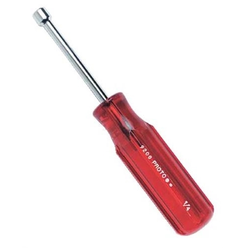 product Proto&reg; J9208M Nut Driver, Metric, 8 mm, Solid Round Shank, Fluted Handle, Blue, ASME B107.110-2012, Polished Chrome