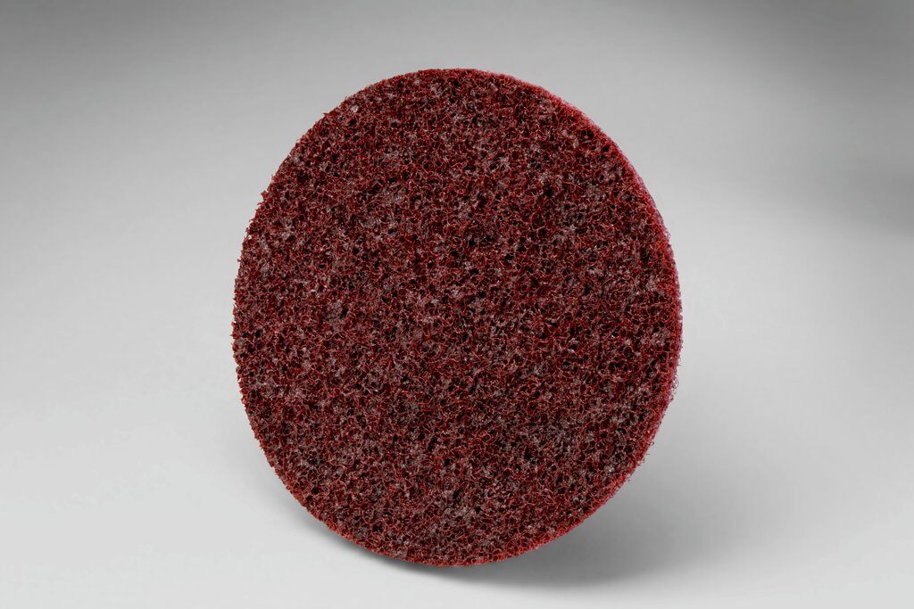 product Roloc™ Scotch-Brite™ 5532 SC SE Durable Non-Woven Surface Conditioning Disc, 3 in Dia Disc, Coarse Grade, Aluminum Oxide Abrasive, Type TR Attachment