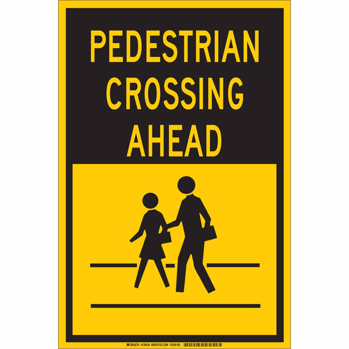 Brady® 129433 Rectangle Traffic Control Sign, 18 in H x 12 in W, Black on  Yellow, B-401 Plastic | Quality Mill Supply