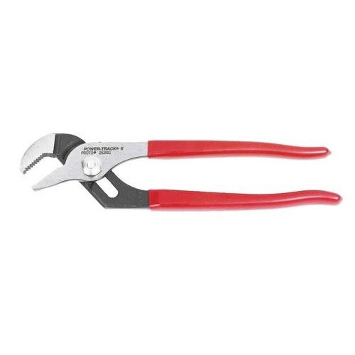product Proto&reg; Power-Track&reg; II J262SG Tongue and Groove Plier, 1-1/8 in, 1-3/8 in L x 1-3/4 in W x 5/16 in THK Straight Forged Alloy Steel Jaw, Serrated Jaw Surface, 7-1/16 in OAL