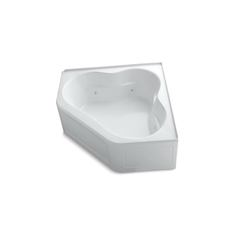 Kohler® 1160-LA-0 Bathtub With Integral Flange, Tercet®, Whirlpool, 60 in L x 60 in W, Center Drain, White