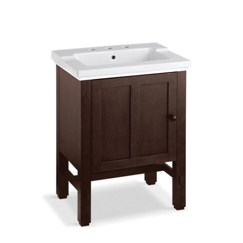 Kohler® 2604-F69 Vanity, Tresham®, 32-1/2 in OAH x 23-3/4 in OAW x 18-1/4 in OAD, Freestanding Mount, Woodland Cabinet