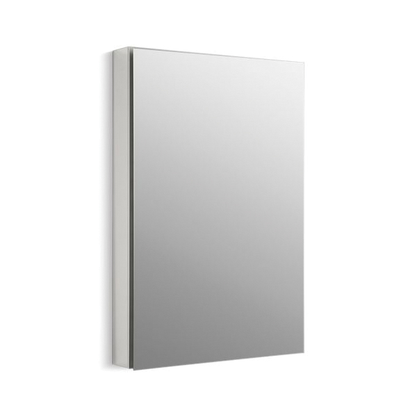 Kohler® 2936-PG-SAA Single Door Medicine Cabinet With 107 deg Hinge, Catalan®, 4-3/4 in OAL x 24-1/8 in OAW x 36-1/8 in OAH, Anodized Aluminum, Satin