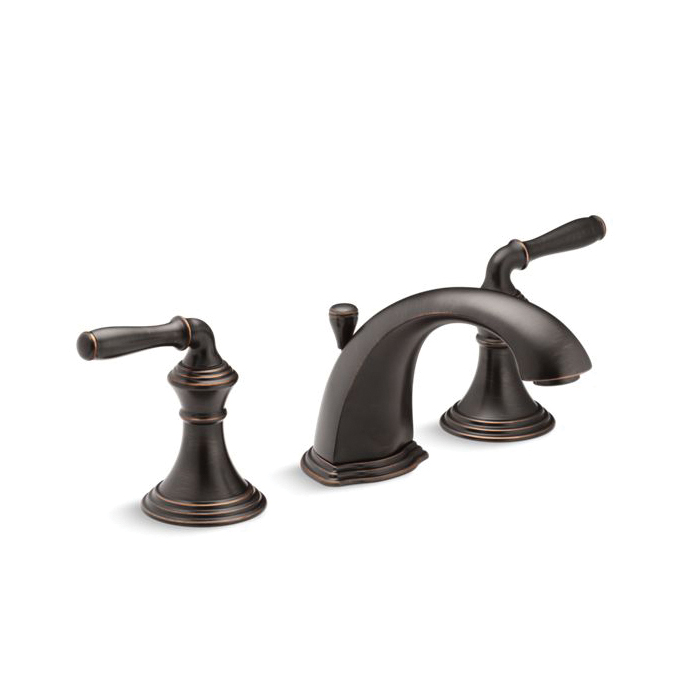 Kohler® 394-4-2BZ Widespread Bathroom Sink Faucet, Devonshire®, 1.2 gpm Flow Rate, 3-3/8 in H Spout, 8 to 16 in Center, Oil Rubbed Bronze, 2 Handles, Pop-Up Drain