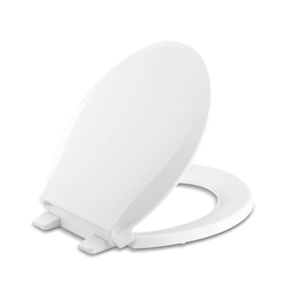 Kohler® 4639-0 Toilet Seat With Lid and Grip-Tight Bumper, Cachet® Quiet-Close™, Round Bowl, Closed Front, Polypropylene, White, Quick-Attach®/Quick-Release™/Quiet-Close™ Hinge