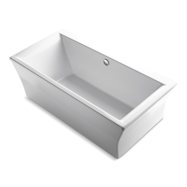 Kohler® 6367-0 Bathtub With Fluted Shroud, Stargaze™, Rectangular, 72 in L x 36 in W, Center Drain, White, Domestic