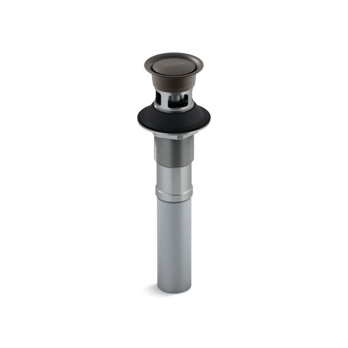 Kohler® 7124-A-2BZ Pop-Up Clicker Drain With Overflow, 1-1/4 in, Brass Drain, Oil Rubbed Bronze