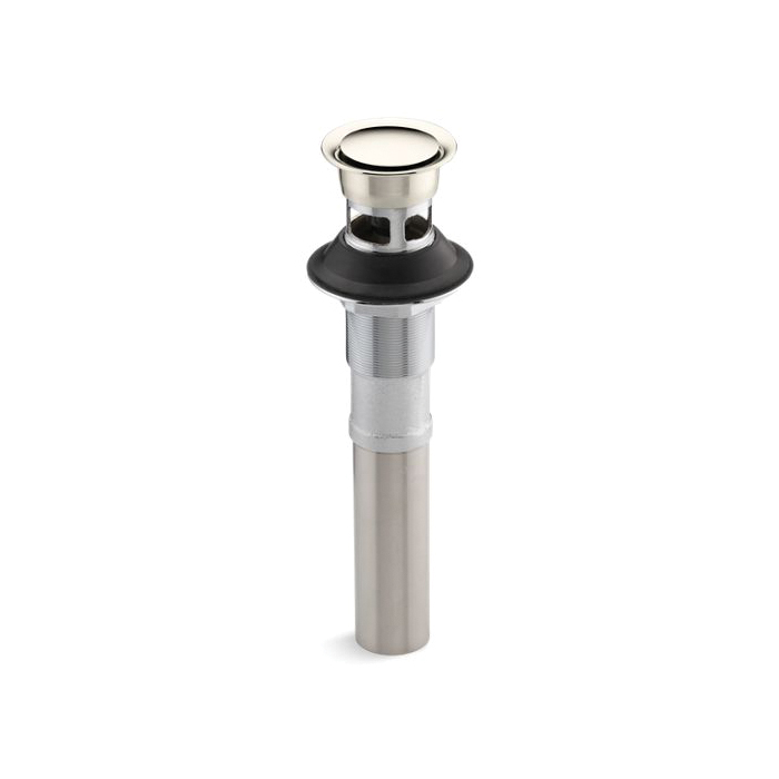 Kohler® 7124-A-SN Pop-Up Clicker Drain With Overflow, 1-1/4 in, Brass Drain, Vibrant® Polished Nickel