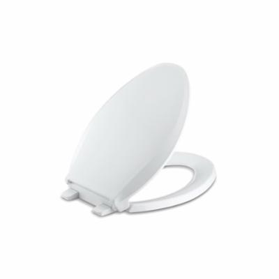 Kohler® 4636-0 Toilet Seat With Lid and Grip-Tight Bumper, Cachet® Quiet-Close™, Elongated Bowl, Closed Front, Polypropylene, White, Quick-Attach®/Quick-Release™/Quiet-Close™ Hinge