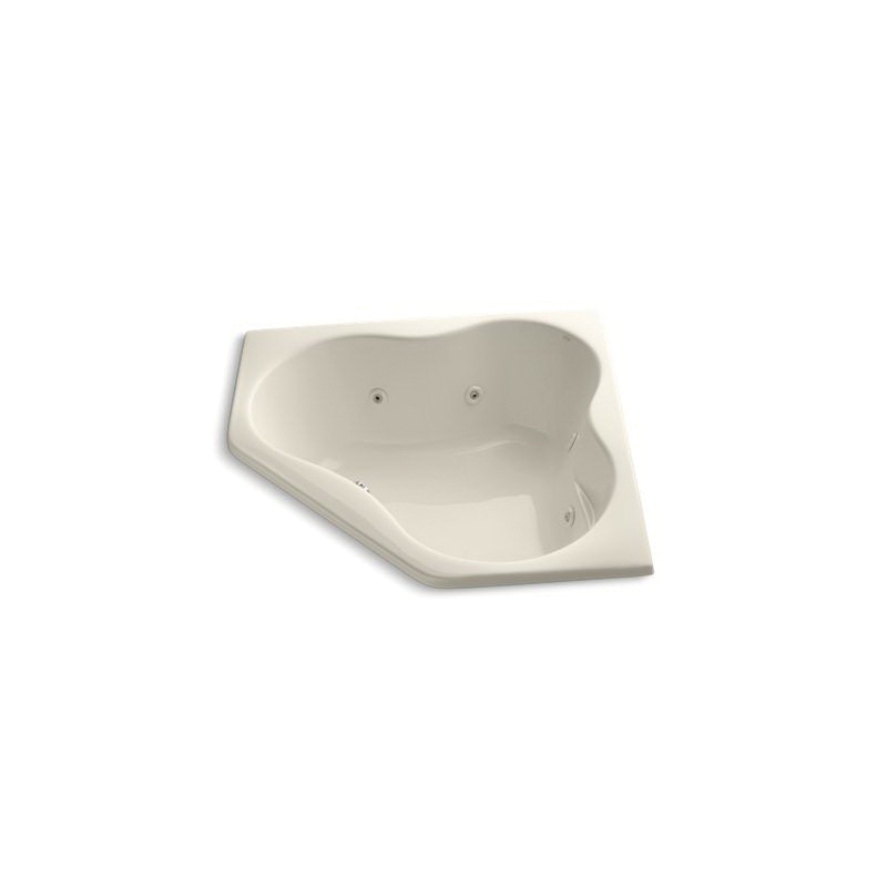 Kohler® 1154-47 5454 Bathtub With Custom Pump Location, ProFlex®, Whirlpool, Artistic, 54 in L x 54 in W, Center Drain, Almond