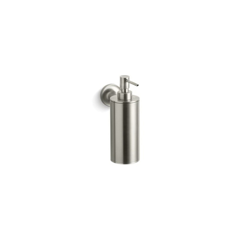 Kohler® 14380-BN Purist® Soap/Lotion Dispenser, Vibrant® Brushed Nickel, 2-3/8 in OAL, Wall Mount, Metal