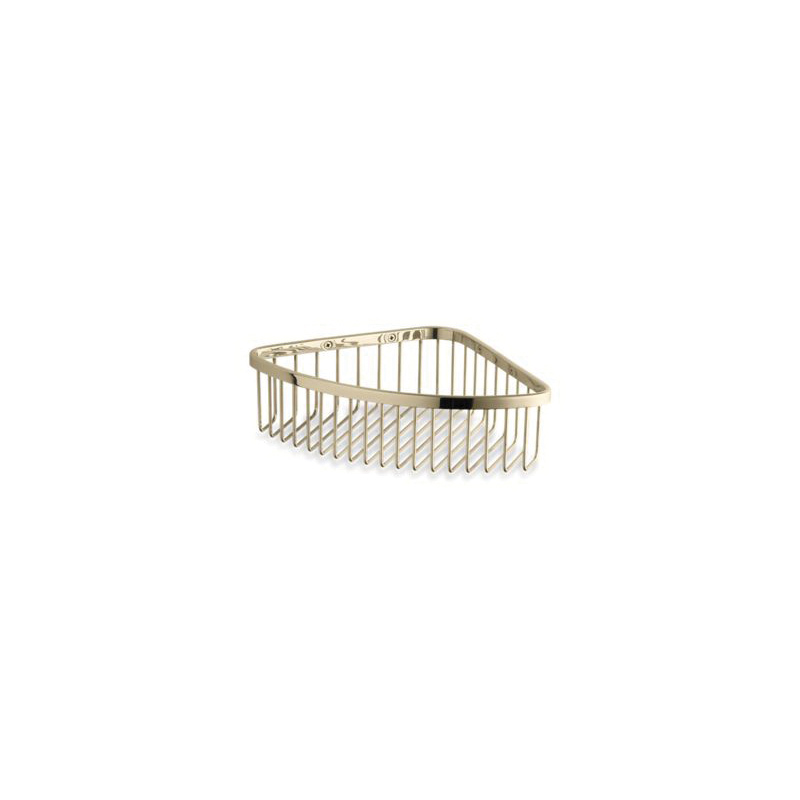 Kohler® 1897-AF Large Corner Shower Basket, 8-1/16 in W x 8-1/16 in D x 3 in H, Stainless Steel, Vibrant® French Gold