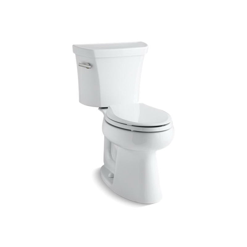 Kohler® 3999-0 Highline® Comfort Height® 2-Piece Toilet, Elongated Front Bowl, 16-1/2 in H Rim, 12 in Rough-In, 1.28 gpf Flush Rate, White
