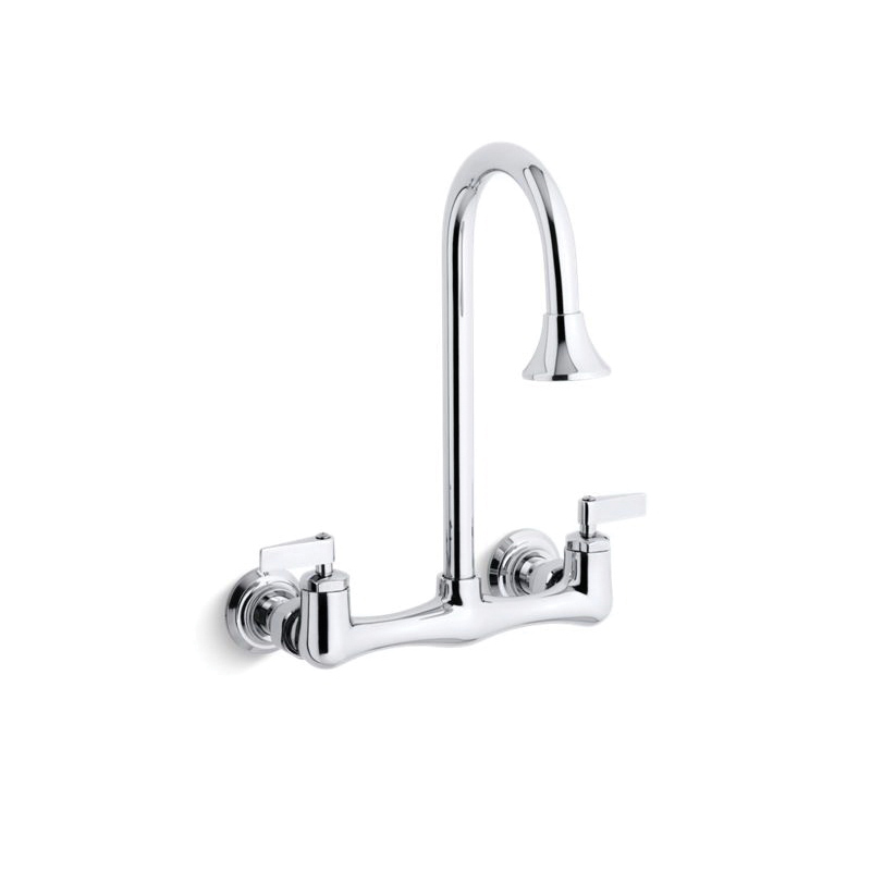 Kohler® 7319-4-CP Utility Sink Faucet, Triton™, 2.2 gpm, 8 in Center, Polished Chrome, 2 Handles