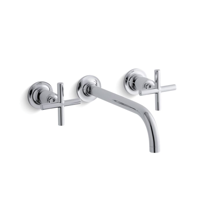 Kohler® T14414-3-CP Widespread Bathroom Sink Faucet Trim, Purist®, 1.2 gpm Flow Rate, 8 in Center, Polished Chrome, 2 Handles, Function: Traditional