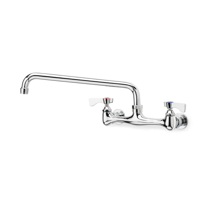 Krowne® 12-812L Silver Wall Mount Faucet, 2 gpm Flow Rate, 8 in Center, Standard Spout, Import