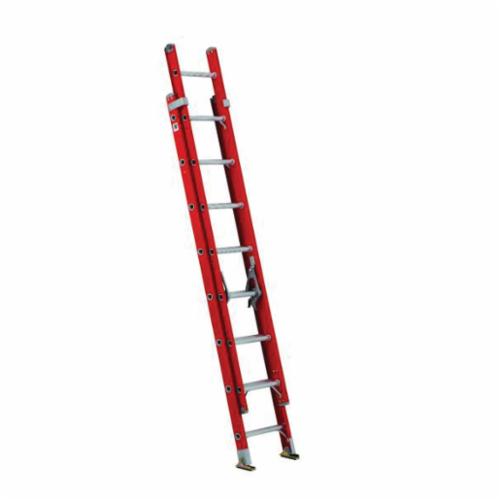 product Louisville® FE4224HD D-Rung Type IAA Extension Ladder, 24 ft OAL, ANSI Code: A14.5, 375 lb Load, Fiberglass, 12 in Adjustable Increments