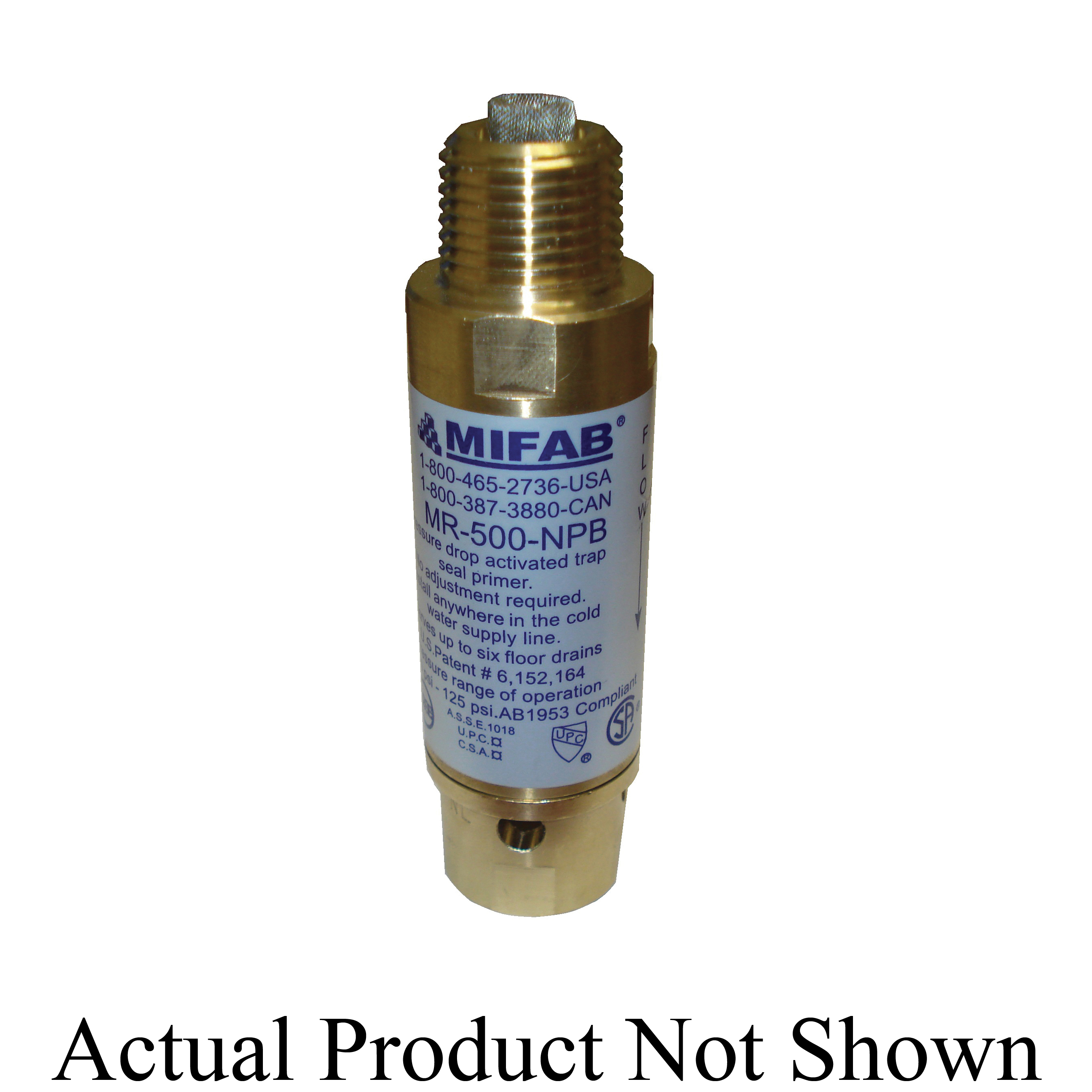 2Xl M1-500 151840 Mifab M-500 Pressure Drop Activated Trap Seal Primer For Up To 10 Floor Drain Traps, 1/2" Connections (779897963643)