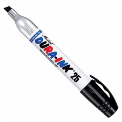 Markal® 096576 Dura-Ink® 20 Retractable Permanent Ink Marker, 1/16 in Fine/Medium Bullet Tip, Fiber Tip, Red