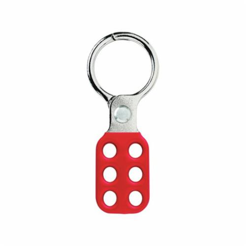 product Brady® 22075-R Labeled Snap-In Lockout Hasp, 6 Padlocks, 5/16 in Dia Max Padlock Shackle, Aluminum