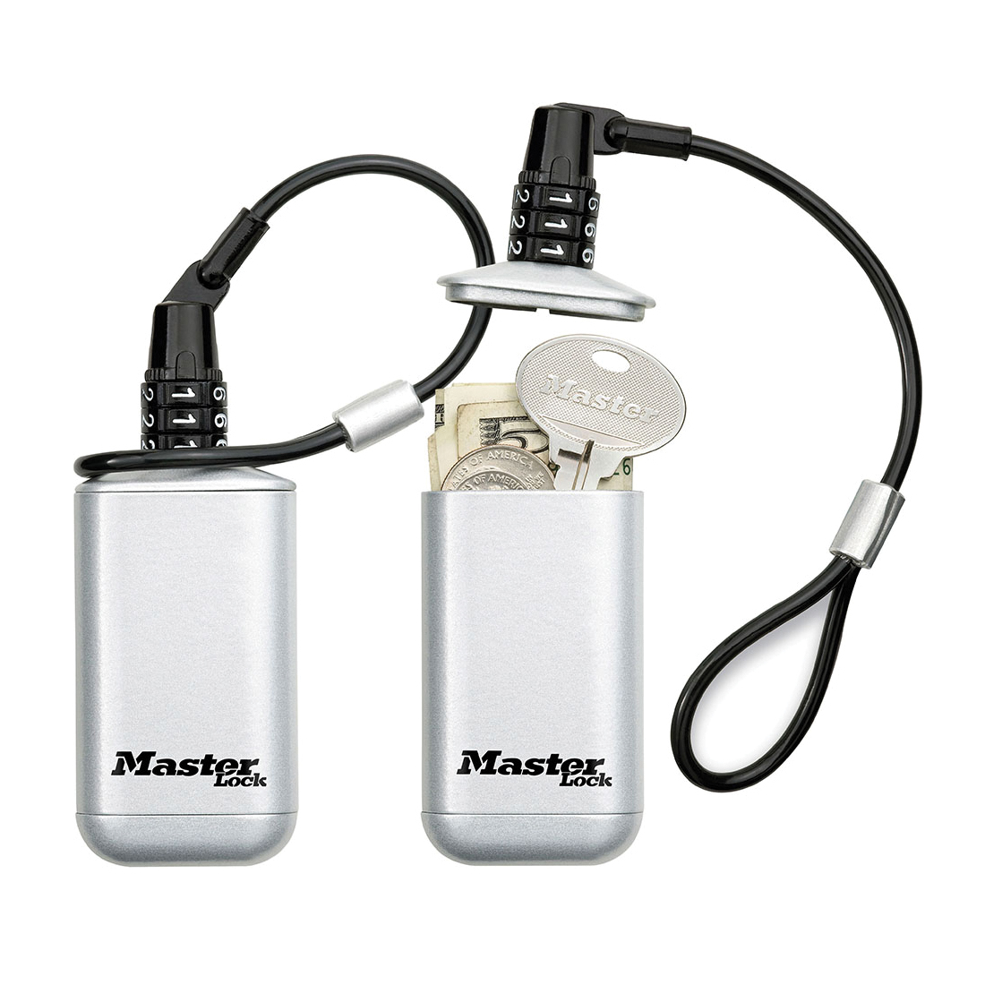 Master Lock® 5400D Combination Portable Lock Box, 5 Key, 6-5/16 in H x 3-1/4 in W x 1-1/2 in D, Metal