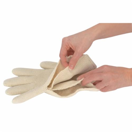 product Memphis 9128 Heavyweight Men's Hot Mill Gloves, L, ANSI Heat Level: 5, Cotton, Natural, Cotton Lining, Band Top Cuff, Uncoated Coating, 10-1/2 in L, 608 deg F Max