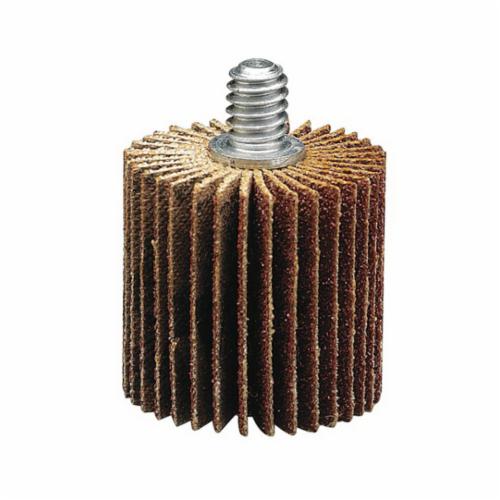 product Merit&reg; Grind-O-Flex&trade; 08834130761 MM-0011 Mandrel Mount Mini Super Finish Coated Flap Wheel, 1 in Dia Wheel, 1 in W Face, 1/4 in Dia Shank, 80 Grit, Medium Grade, Aluminum Oxide Abrasive