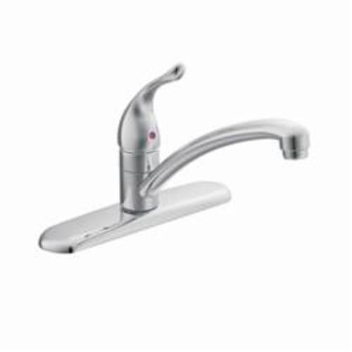 Moen® 7425 Kitchen Faucet, Chateau®, 1.5 gpm Flow Rate, 7-7/8 in Center, Swivel Spout, Polished Chrome, 1 Handles, Domestic