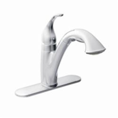 Moen® 7545C Kitchen Faucet, Camerist®, 1.5 gpm Flow Rate, 120 deg Spout, Polished Chrome, 1 Handles, 1/3 Faucet Holes, Domestic