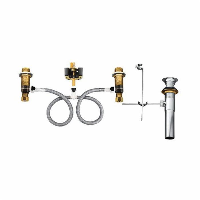 Moen® 9000 Widespread Lavatory Rough-In Valve, 1/2 in Inlet x 1/2 in Outlet, Brass Body, Domestic