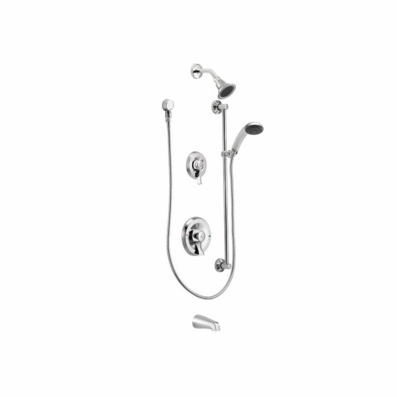Moen® T8343EP15 Posi-temp® Tub and Shower Faucet Trim, 3-5/16 in Dia Shower Head, 1.75 gpm Flow Rate, Polished Chrome, Domestic