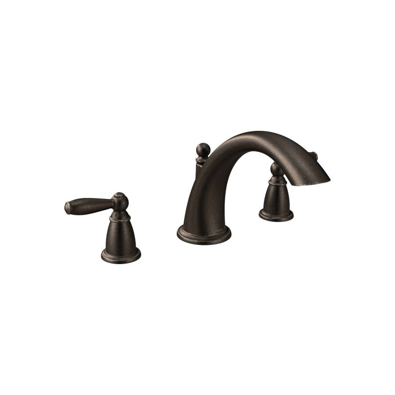 Moen® T933ORB Brantford™ Roman Tub Faucet, 10 in Center, Oil Rubbed Bronze, 2 Handles, Function: Traditional, Domestic