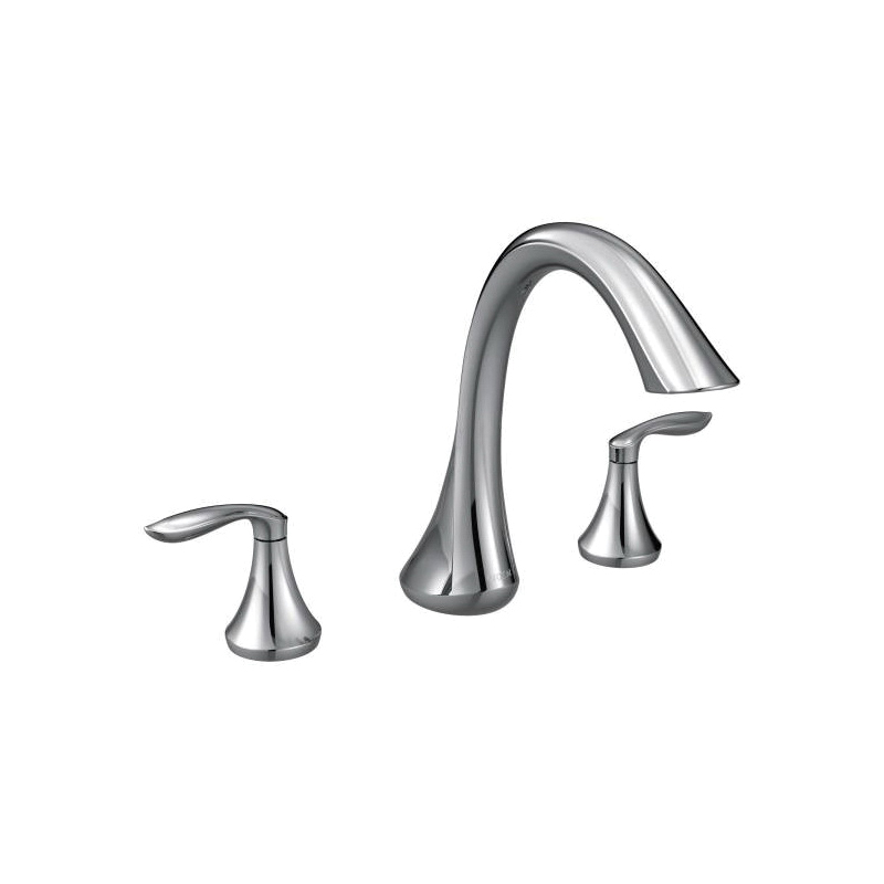 Moen® T943 Roman Tub Faucet, Eva®, 10 in Center, Polished Chrome, 2 Handles, Function: Traditional, Domestic